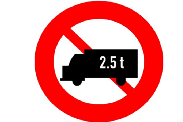 Biển cấm tải trọng và tổng tải trọng 106b
