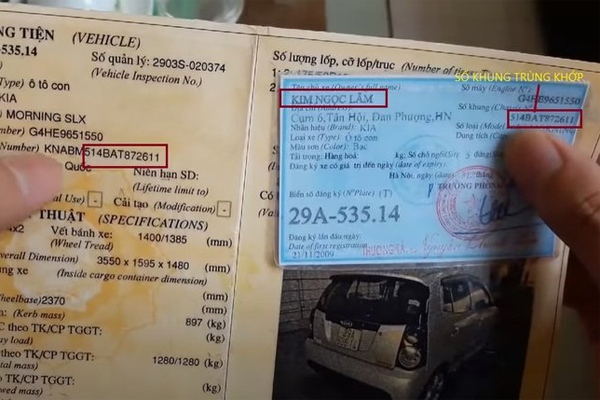 Cà vẹt xe tải và giấy đăng kiểm xe tải