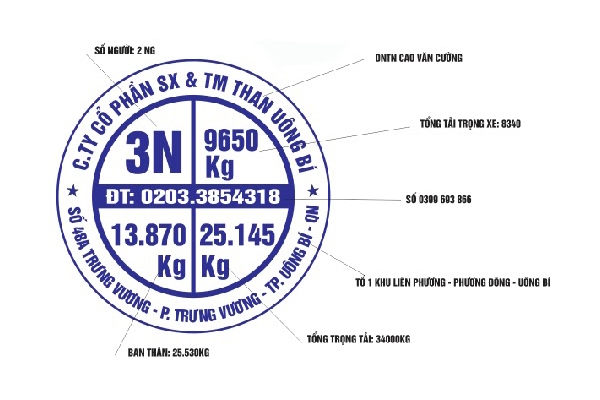 Trọng tải xe tải được quy định trên logo dán cửa xe
