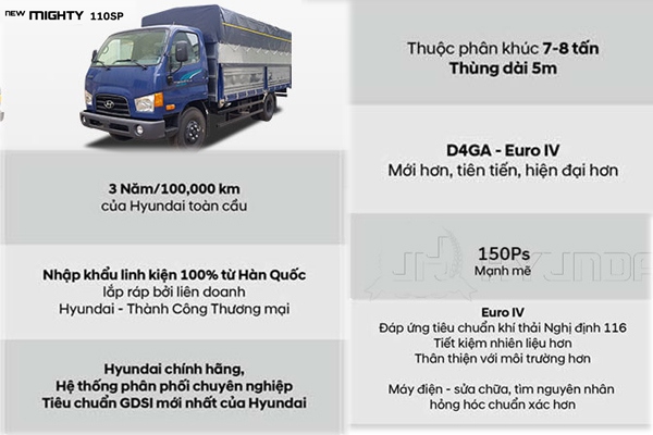 Ưu điểm Hyundai New Mighty 110SP