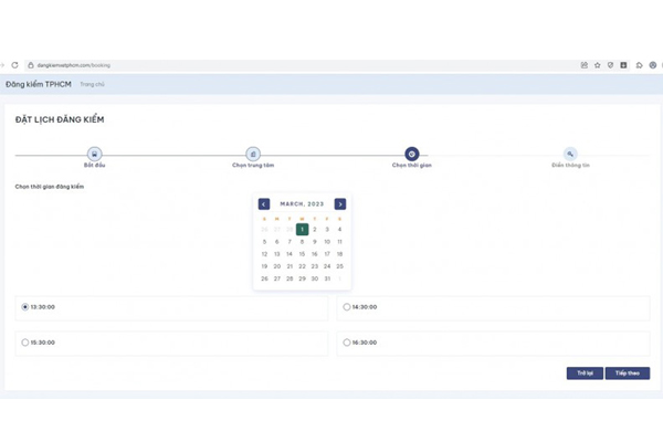 Đặt lịch đăng kiểm online