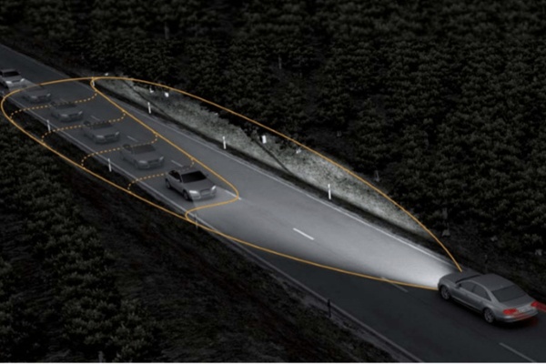 khả năng chiếu sáng 50m của đèn led ma trận ô tô