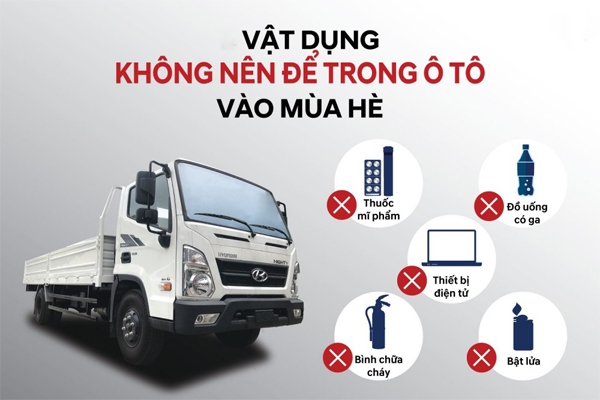 Những vật dụng không nên để trong xe ô tô ngày hè
