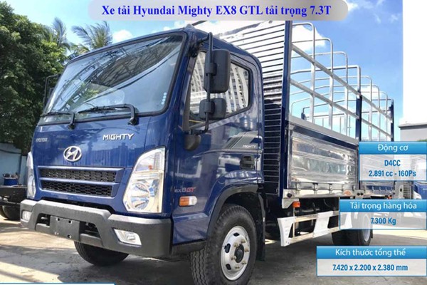 Thông số kỹ thuật Hyundai 8 tấn EX8 GTL thùng bạt