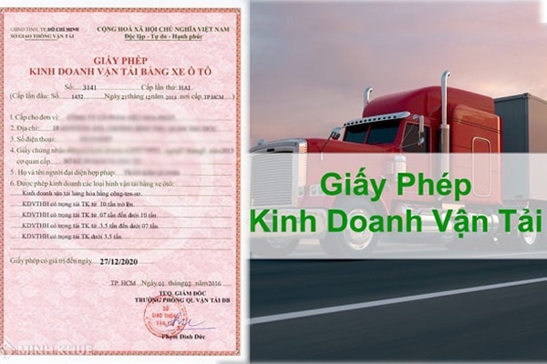 Giấy phép kinh doanh vận tải bằng xe ô tô tải