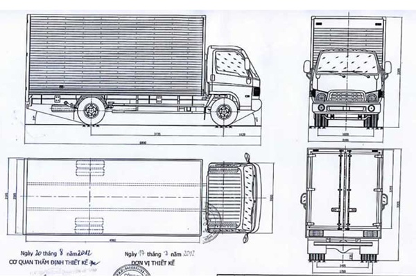 Bản thiết kế cải tạo thùng xe tải