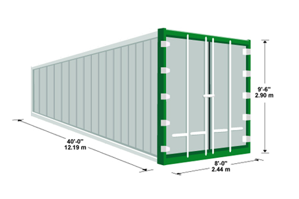 Thông số kích thước container 40 feet