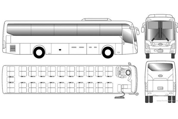 Sơ đồ xe khách Hyundai 47 chỗ Universe