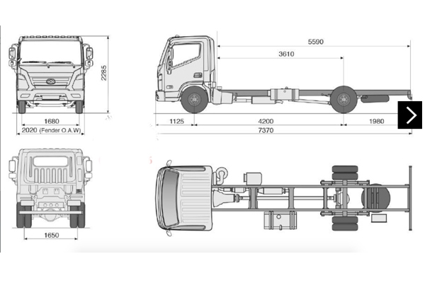 Kích thước xe tải Hyundai 8 tấn