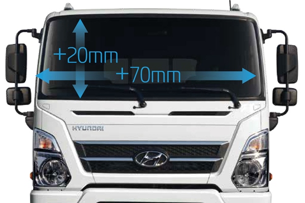 Kích thước kính chắn gió xe tải Hyundai EX8