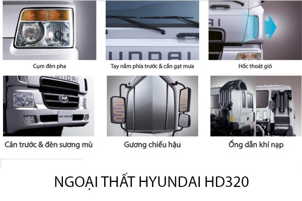Ngoại thất xe tải 4 chân HD320