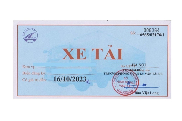Mẫu phù hiệu xe tải