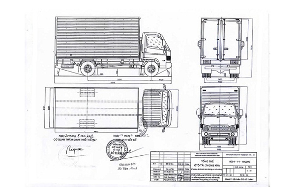 Bản thiết kế hồ sơ cải tạo xe tải