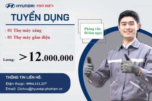 TUYỂN DỤNG KỸ THUẬT VIÊN THÁNG 03.2023