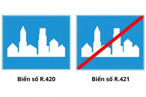 Biển báo khu dân cư và biển báo hết khu dân cư