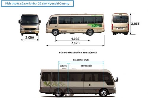 Kích thước xe 29 chỗ và những lưu ý khi mua xe