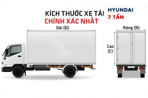 Kích thước xe tải 7 tấn Hyundai và lưu ý khi đóng thùng