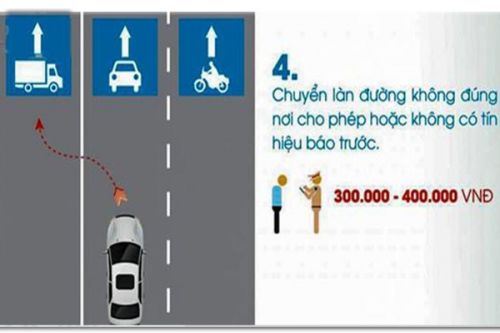 Lỗi chuyển làn đường ô tô và mức phạt vi phạm mới nhất